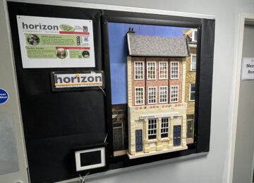 Model of the original Horizon building